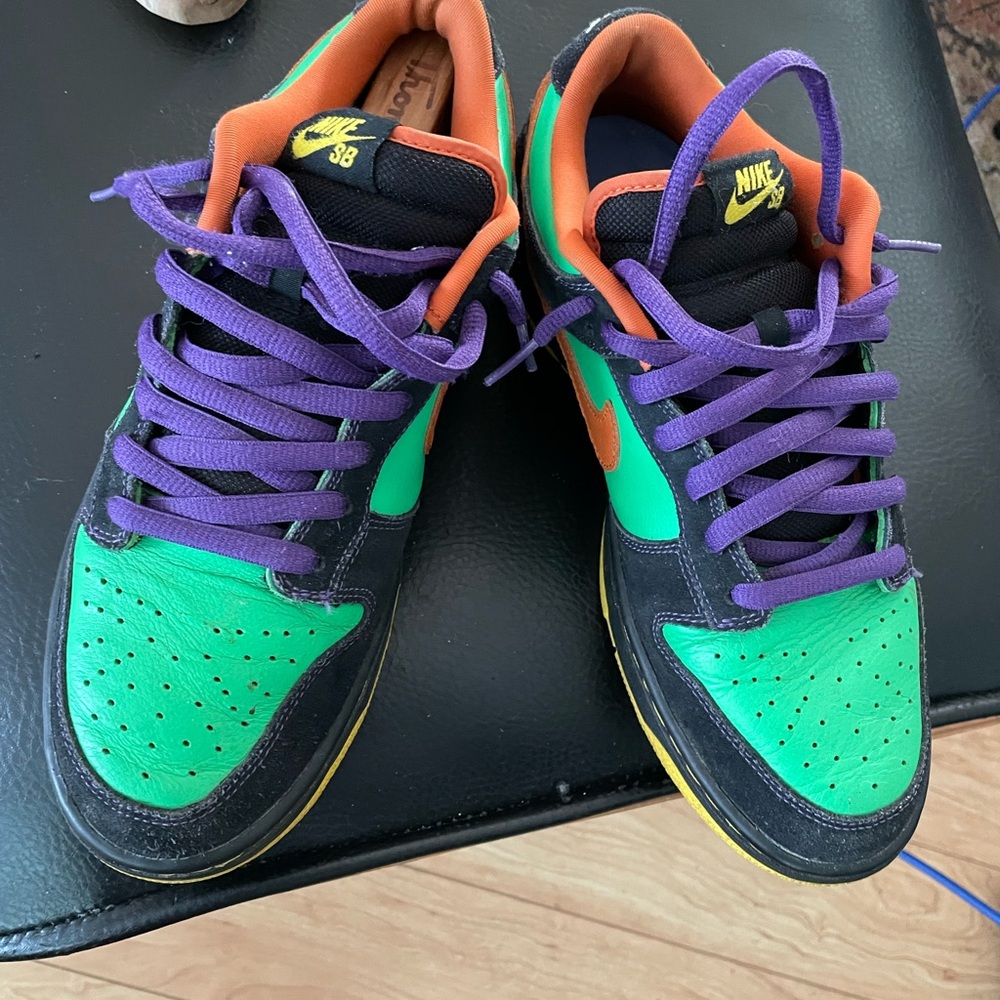 Nike Green and Orange Sneakers with Chunky Design
